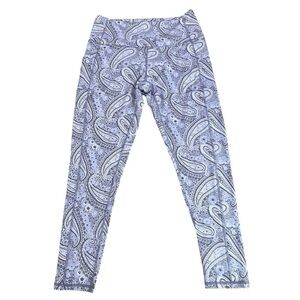 Vera Bradley Leggings, Citrus Paisley Gray, Size Large